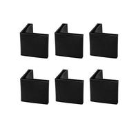 sourcing map Almohadilla De Pie De Hierro En Ángulo En Forma De L De De Plástico De Cubierta De Tapa De Pierna Mala Protector De Suelo 6 Pcs Negro 40x40mm