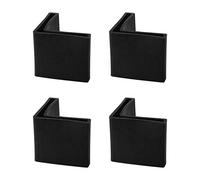 sourcing map Almohadilla De Pie De Hierro En Ángulo En Forma De L Tapa De Pierna De Plástico De Cubierta De Tapa De Pierna Protector Deslizante De Suelo 4 Pcs Negro 40x40mm