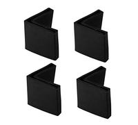 sourcing map Almohadilla De PVC De Pie De Hierro En Ángulo Con Forma De L De Pierna De Estante Tapa Pies Metálicos Protector De Suelo 4 Pcs Negro 45x45mm
