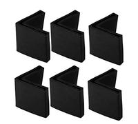 sourcing map Almohadilla De PVC De Pie De Hierro En Ángulo Con Forma De L De Pierna De Estante Tapa Pies Metálicos Protector De Suelo 6 Pcs Negro 50x50mm