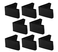 sourcing map Almohadillas De Pie De Hierro En Ángulo En Forma De L De Pierna Con Extremo De Tapa Cubierta De PVC Protector Deslizante De Suelo 8 Pcs Negro 63x63mm