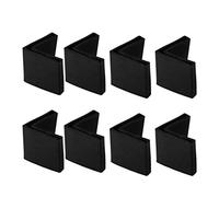 sourcing map Almohadillas De Pie De Hierro En Ángulo En Forma De L De Pierna Con Extremo De Tapa Cubierta De PVC Protector Deslizante De Suelo 8 Pcs Negro 25x25mm