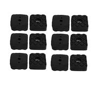 sourcing map Almohadillas de pie protectores del suelo Muebles Escritorio Pata de goma negro 23x23x9mm 12pcs