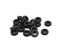 sourcing map Anillo de goma pasamuros de sellado de junta de cableado eléctrico Negro 10mm diámetro interior 20pcs