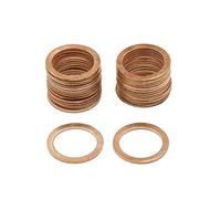 sourcing map Arandelas De Cobre Junta De Sellado 30Pcs 14Mm para Coche