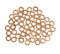 sourcing map Arandelas De Cobre Junta Plana 50Pcs 6Mm para Coche