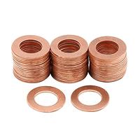 sourcing map Arandelas Planas Cobre para Coche Sellado de Juntas 12mm Diámetro Interior 50Pcs