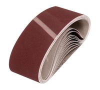 sourcing map Bandas de lijado de 100 mm x 610 mm, 10 unidades de grano 240 de óxido de aluminio abrasivo para carpintería, pulido de metal, afilador de cuchillos