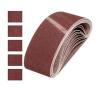 sourcing map Bandas de lijado de 100 mm x 610 mm, 15 unidades de grano 80/120/150/240/400 grano abrasivo de óxido de aluminio para carpintería, pulido de metal, afilador de cuchillos