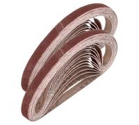 sourcing map Bandas de lijado de 13 mm x 457 mm, 50 unidades, grano 80, lijadora de banda de óxido de aluminio, para afilador de cuchillos, carpintería, pulido de metales