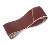 sourcing map Bandas de lijado de 152 mm x 2260 mm, 10 unidades de grano 150 de óxido de aluminio abrasivo para carpintería, pulido de metal, afilador de cuchillos