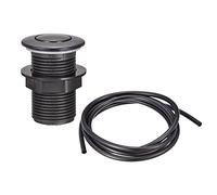 sourcing map Basura Eliminación Aire Interruptor Botón 32mm Diámetro Negro plástico para Fregadero Residuos Superiores Triturador con Aire Manguera