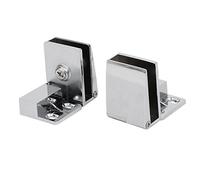sourcing map Bisagras Abrazaderas de Metal Satinado 3mm-5mm de Espesor de Pared para Vidrio 2pcs