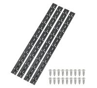 sourcing map Bisagras continuas y de piano de 18 pulgadas, 4 bisagras continuas de acero inoxidable con agujeros, para muebles de puerta de armario de barco, color negro