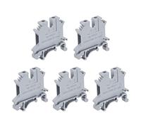 sourcing map Bloques de Terminales de Montaje en Carril DIN, Abrazadera Tipo Tornillo Gris UK2.5B, Paquete de 20