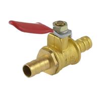 sourcing map Bola Válvula Cierre Válvula, 8mm Manguera Conector a 8mm Manguera Conector, Llena Conexión Neumática Conexiones, 180 Grado Operación Manija, Latón Válvula, Paquete de 1