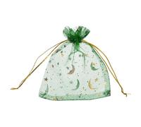 sourcing map Bolsa de organza de 3.5 x 5 pulgadas, bolsas de malla transparente con diseño de luna y estrella, bolsas de regalo a granel, bolsas de joyería para bodas, caramelos, San Valentín