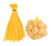 sourcing map Bolsas de malla reutilizables para productos agrícolas, malla de nailon con cierres estilo bucle, bolsas elásticas para incubar huevos para almacenamiento de frutas y verduras, Amarillo