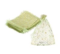 sourcing map Bolsas de organza, 100 bolsas de malla de caramelo de 3.9 x 5.9 pulgadas con cordón, regalo de joyería para fiesta, Navidad, boda, festival, pequeño regalo, verde fruta