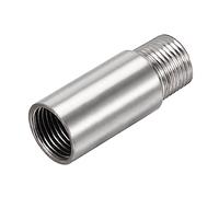 sourcing map Brazo de Extensión de Cabezal de Ducha de Acero Inoxidable, Rosca Macho de 1/2PT a Hembra de 1/2PT, 60 mm de Longitud, Acoplador de Montaje de Tubería Fundida