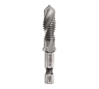 sourcing map Broca combinada de taladro y grifo, rosca métrica M10 x 1.5 rosca hexagonal de 1/4 pulgadas, rosca de rosca en espiral, herramienta de perforación de máquina de perforación de acero de