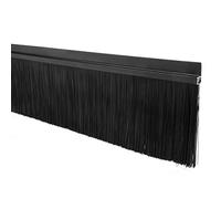 sourcing map Burlete con Cepillo, Guardapolvo Tira de Sellado con Base de Aleación de Aluminio para Puertas y Ventanas, 1m Longitud x 120mm Altura, Color Negro