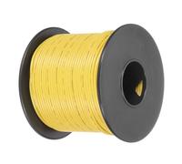 sourcing map Cable de conexión de PVC trenzado de 22 AWG, 50 m, amarillo, bobina eléctrica UL1007 de cobre estañado para conexión interna, marino