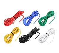 sourcing map Cable de Silicona Calibre 18, 6 Cables Eléctrico 18 AWG, Alambre Trenzado de Cobre Estañado Flexible, Cable Conexión Alta Temperatura, 6 Color 3,0 m para Modelo de Auto