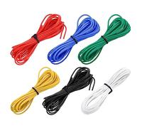 sourcing map Cable de Silicona Calibre 24, 6 Cables Eléctrico 24 AWG, Alambre Trenzado de Cobre Estañado Flexible, Cable Conexión Alta Temperatura, 6 Color 3,0 m para Modelo de Auto