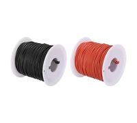 sourcing map Cable Silicona Calibre 22, 2 Cables Eléctrico Trenzado 22 AWG, Alambre de Cobre Estañado Flexible, Carrete de Alambre Conexión Alta Temperatura Negro y Rojo 30 m para Modelo Auto