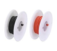 sourcing map Cable Silicona Calibre 28, 2 Cables Eléctrico Trenzado 28 AWG, Alambre de Cobre Estañado Flexible, Carrete de Alambre Conexión Alta Temperatura Negro y Rojo 7,5 m para Modelo Auto