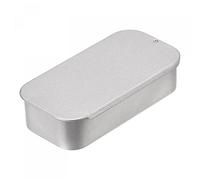 sourcing map Caja de hojalata de metal, 8 piezas de 3.54" x 1.77" x 0.79" Contenedores de almacenamiento de hojalata vacíos rectangulares con tapas deslizantes, tono plateado