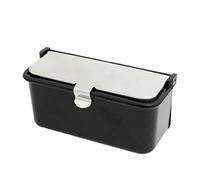 sourcing map Cenicero Para Coche Negro Rectangular Tapa Metálica 1pc