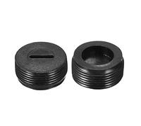sourcing map Cepillo de carbono titular tapa motor cepillo eléctrico plástico cubierta rosca negro 18mm OD 8.5mm altura 2pcs