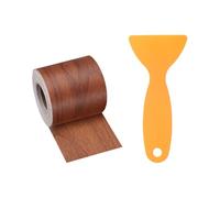 sourcing map Cinta de reparación de grano de madera de 2 pulgadas x 33 pies, cinta autoadhesiva de reparación de madera simulada con rascador de plástico para mesas, puertas, ventanas, muebles, madera