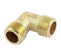 sourcing map Compresor De Aire De 3/8 Bsp M/M Tema 90 Titulación Conector Para Combustible De Tubo