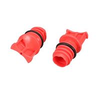 sourcing map Compresor de aire de repuesto de 18 mm tapón de aceite de plástico con rosca macho de color rojo de 2 pc