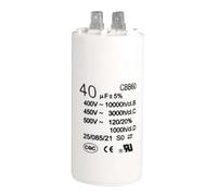 sourcing map Condensador de Funcionamiento CBB60 40uF 450V AC, Cilindro de Doble Inserción 50/60Hz 94x45mm Blanco para Compresor de Aire de Bomba de Agua Motor