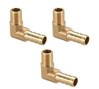 sourcing map Conector de manguera de púas de latón, codo de 90 grados, 8 mm de púas a conector adaptador de tubo macho de 1/8PT, 3 uds.
