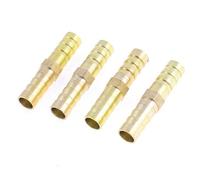 sourcing map Conector de manguera recta de latón de 9 mm de diámetro de gas de aire de 4 piezas