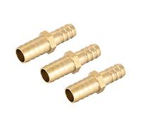 sourcing map Conector Manguera de Lengüeta, Reductor de Latón Recto, Reductor Manguera, Adecuado para Tubería de Diámetro 12mm a 10mm, Adaptador Manguera, 3 Piezas