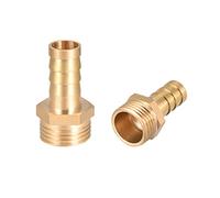 sourcing map Conector para manguera de latón, conector de 10 mm x adaptador de tubo macho G3/8, 2 unidades