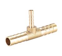 sourcing map Conector reductor de manguera de latón de 8 mm x 4 mm x 8 mm, en forma de T, 3 vías, para aire, agua, combustible, gas.