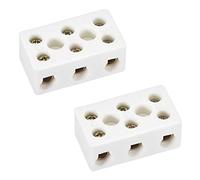 sourcing map Conectores de cerámica de alta temperatura de la porcelana de los bloques de terminales de la manera de 3 para el cable eléctrico 2pcs del alambre