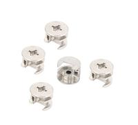sourcing map Conectores Tono Plateado De 15 X 11 mm 5 Pcs De Tuerca De La Rueda Excéntrica Muebles Engrosamiento