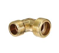sourcing map Conexión de Tubería de Compresor de Aire, Codo de 90 Grados, Conector en Forma de L, 3/8 BSP Macho a 1/2 BSP Macho