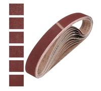 sourcing map Correas de lijado de 25 mm x 1067 mm, 12 unidades de grano 60/80/120/150/240/400 grano abrasivo de óxido de aluminio para carpintería, pulido de metal, afilador de cuchillos