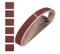 sourcing map Correas de lijado de 25 mm x 1067 mm, 18 unidades de grano 60/80/120/180/240/400, de óxido de aluminio, lijadora abrasiva para carpintería, pulido de metal, afilador de cuchillos