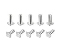 sourcing map Cuadrada Cabeza Perno, 10uds M6x16mm Totalmente Rosca Carbono Acero Grado 4.8 Cuadrado Máquina Tornillos