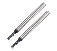 sourcing map Cuadrada Punta fres*, 2,5mm Punta Diámetro Sólido Carburo AlTiN Recubierto CNC 2 Flautas Espiral fres*do Cortador HRC45 con 4mm Vástago 50mm (2 -pulgadas) Longitud, 2 Unidades
